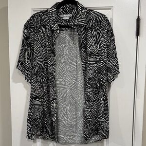 Zara Floral Print Stretch Shirt Size XL